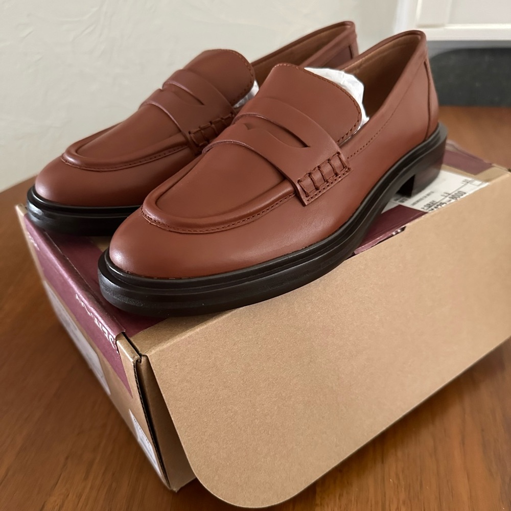 Women’s Madewell Chunky loafers in brown leather